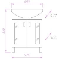 Тумба под раковину Onika Кристалл 60.18 106123 Белая — фото 3, Мебель для ванной