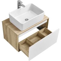 Тумба под раковину Aquaton Либерти 70 1A279801LYC70 подвесная Дуб эльвезия Белая — фото 8, Тумбы под раковину