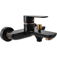 Смеситель для ванны Rav Slezak Vltava VT454.5CMATZ Черный матовый Золото — фото 1, Смеситель для ванны