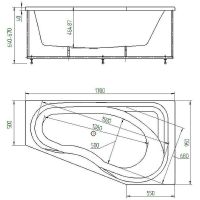 Акриловая ванна Aquatek Медея 170x95 R MED180-0000038 без гидромассажа с фронтальной панелью с каркасом (вклеенный) со слив-переливом — фото 4, Акриловые ванны