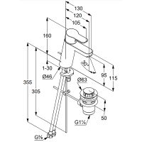 Смеситель для раковины Kludi Pure Easy XL 372900565 Хром — фото 3, Смесители