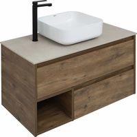 Тумба с раковиной STWORKI Карлстад 90 подвесная Дуб рустикальный арт-425505 — фото 5, Тумбы с раковиной