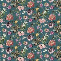 Обои Marburg Flora 47462 Винил на флизелине (0,53*10,05) Зеленый/Розовый/Синий, Листья/Цветы — фото 1, Обои для стен
