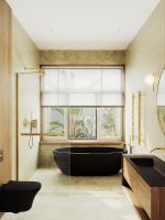 Душевая перегородка Maybah Glass MGD-720-3ш 690x1950 в широком профиле Золото стекло прозрачное — фото 3, Душевые перегородки