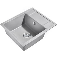 Кухонная мойка Milacio Navarra 60 Cuarzo MC.77073 Серый металлик — фото 1, Кухонные мойки