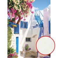 Фреска Ortograf Городской пейзаж 50058 Фактура флок FLK Флизелин (2*2,7) Белый/Голубой, Город — фото 1, Фрески