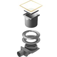 Душевой трап Pestan Confluo Standard 13000159 с решеткой Белый Золото глянец — фото 1, Трапы для душа