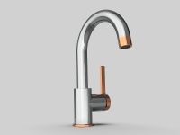 Смеситель для раковины GPD Gildo MTL165-K-R Хром Розовое золото — фото 6, Смесители