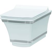 Биде Boheme Hermitage 953-CR подвесное Белое с узором Хром — фото 1, Биде