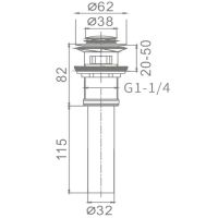 Донный клапан Frap F66-2 click-clack Хром — фото 9, Донные клапаны