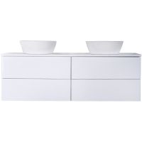 Тумба с раковиной Orange Otto 130 Ot-130TuMDF+B08-360W подвесная Белый глянец — фото 1, Тумбы с раковиной