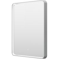 Зеркало Brevita Mercury 60 MER-Rett6-060/80-platinum с подсветкой Платина матовая с сенсорным выключателем — фото 1, Зеркала в ванную комнату