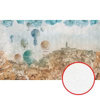 Фреска Ortograf Urban art 33561 Фактура бархат FX Флизелин (5*3) Синий/Бежевый, Город/Орнамент/Небо — фото 1, Фрески