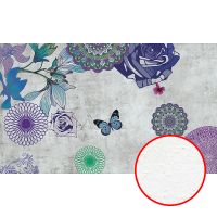Фреска Ortograf Цветы 30264 Фактура бархат FX Флизелин (4,5*2,7) Серый/Синий/Фиолетовый, Цветы/Бабочки/Абстракция арт-30264 (бархат FX) — фото 1, Фрески