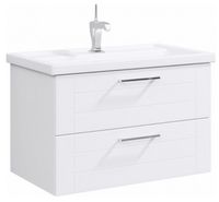 Тумба под раковину Aqwella Манчестер 80 MAN01082 подвесная Белый глянец — фото 1, Тумбы под раковину