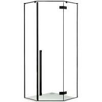Душевой уголок Ceruttispa 100х100 C2A профиль Черный матовый стекло прозрачное — фото 4, Душевые уголки трапеция