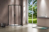 Душевой уголок Vincea Garda 90x90 VSQ-1G900CLB профиль Черный стекло прозрачное — фото 2, Душевые уголки четверть круга