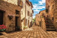 Фреска Ortograf Городской пейзаж 30277 Фактура флок FLK Флизелин (4*2,7) Бежевый, Город — фото 2, Фрески