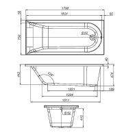 Каркас для ванны AM.PM Spirit 170x75 W72A-170-075W-R2 Серый — фото 2, Комплектующие