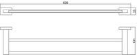 Полотенцедержатель Belz B902 B90209 двойной Хром — фото 2, Полотенцедержатели