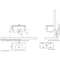 Тумба с раковиной Black&White Universe U925.1000 100 9251000 подвесная Milk white — фото 10, Мебель для ванной