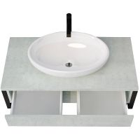 Тумба под раковину 1MarKa Grunge Loft 70П Ц0000015938 подвесная Бетон светлый — фото 2, Тумбы под раковину