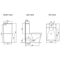 Унитаз компакт SantiLine SL-5028MB Черный матовый с бачком и сиденьем Микролифт — фото 3, Напольные унитазы