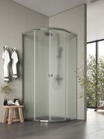 Душевой уголок Agger A01-090MCR/G 90x90 профиль Хром стекло матовое — фото 2, Душевые уголки четверть круга