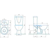 Унитаз компакт Rosa Нео 4610119203740 Белый с бачком и сиденьем Микролифт — фото 3, Напольные унитазы