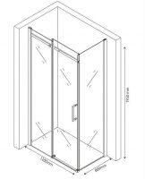 Душевой уголок Berges Melita 120х80 профиль Хром стекло прозрачное арт-061017 — фото 3, Прямоугольные душевые уголки