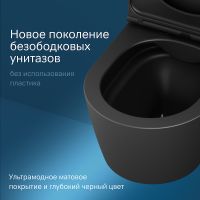Унитаз AM.PM Func FlashClean C8F1701MBSC подвесной Черный матовый с сиденьем Микролифт — фото 4, Унитазы