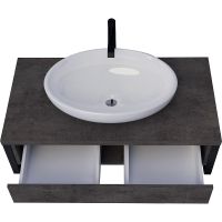 Тумба под раковину 1MarKa Grunge Loft 70П Ц0000015939 подвесная Бетон темно-серый — фото 2, Тумбы под раковину