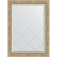 Зеркало Evoform Exclusive-G 86х63 BY 4089 с гравировкой в багетной раме - Состаренное серебро с плетением 70 мм — фото 1, Мебель для ванной