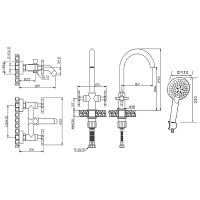 Комплект смесителей Orange Mia M34-381b Черный — фото 16, Готовые комплекты для ванной комнаты