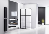 Душевая перегородка Abber 100x200 профиль Черный стекло прозрачное арт-AG62100B — фото 2, Душевые перегородки