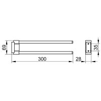 Полотенцедержатель Keuco Plan 14919 370000 двойной Черный матовый — фото 3, Полотенцедержатели