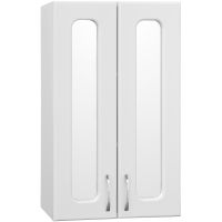 Подвесной шкаф Style Line Эко Стандарт 48 со стеклом Белый глянец — фото 1, Мебель для ванной