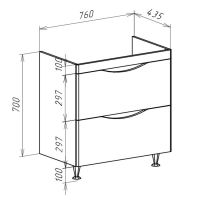 Тумба под раковину Bellezza Санриса 80 4630113660363 Серебро — фото 2, Тумбы под раковину