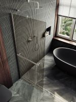 Душевая перегородка Maybah Glass MGD-727-5ш 790x1950 в широком профиле Хром матовый стекло бронзовое — фото 4, Душевые перегородки