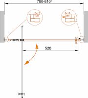 Душевая дверь Cezares Eco 80 ECO-O-BA-1-80-C-Cr профиль Хром стекло прозрачное — фото 6, Душевые двери в нишу