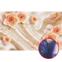 Фреска Ortograf 3D 6651 Фактура бархат серебро FX-S Флизелин (3,1*1,95) Оранжевый/Бежевый, Цветы — фото 1, Фрески