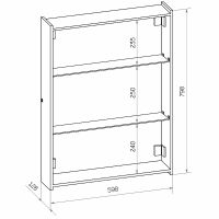 Зеркальный шкаф Континент Mirror Box black Led 60 МВК053 с подсветкой Черный — фото 13, Зеркальные шкафы в ванную