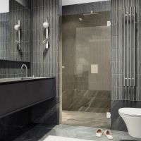 Душевая дверь Maybah Glass MGD-525-4 905x1950 на петлях Хром глянцевый стекло бронзовое — фото 1, Душевые двери в нишу