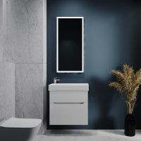 Тумба под раковину Raval Brik 65 Brk.01.65/P/W/RL подвесная Белая — фото 7, Тумбы под раковину