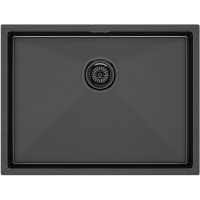 Кухонная мойка Paulmark Next 58 Uni PM215844-GM Вороненая сталь — фото 1, Кухонные мойки