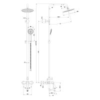 Душевая система Olive's Barros 22511-1BRB Черная матовая — фото 2, Душевые стойки