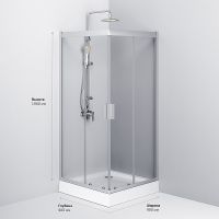 Душевой уголок AM.PM Gem 90х90 W90G-403-090MT профиль Серый стекло прозрачное — фото 7, Душевые уголки