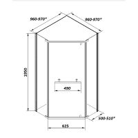 Душевой уголок Ceruttispa Chika 100x100 ZP101B профиль Черный матовый стекло прозрачное — фото 20, Душевые уголки трапеция
