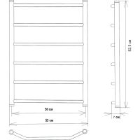 Водяной полотенцесушитель EWRIKA Сафо T 80х50 Черный матовый — фото 5, Водяные полотенцесушители