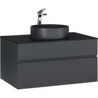 Тумба под раковину Raval Decent 80 Dec.01.80/A/RL подвесная Антрацит — фото 1, Тумбы под раковину